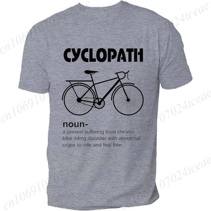 Summer Men's T-shirt Tops Short Sleeve Fashion Men Tshirt Cyclopath Funny Cycling Bicycle Cyclist Mens T-Shirt Casual Clothing