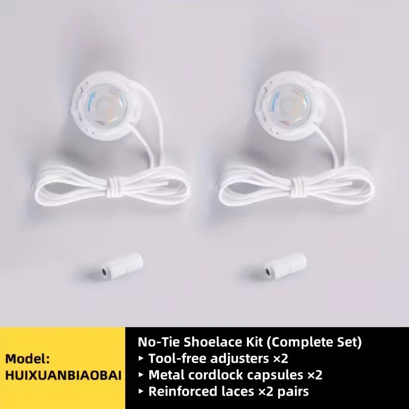 1 Pair No-Tie Shoe Locks - Rotating Buckles for Sports and Outdoor Shoes - Unisex Quick-Adjust Design - Pre-Installed
