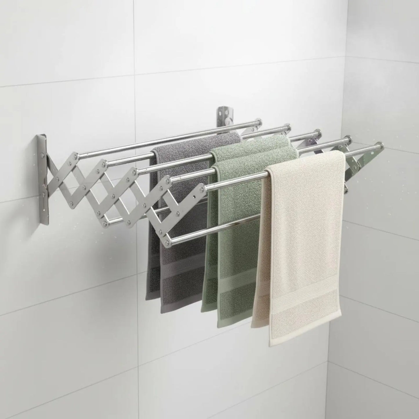 Retractable Towel Rack Multifunctional Stainless Steel Bathroom Rack Stainless Steel Towel Shelf Waterproof for Barbershop