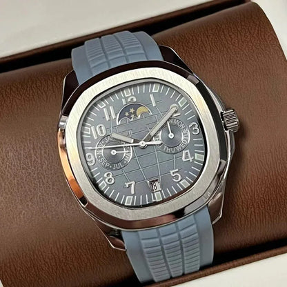 2026 new day and night non working luxury automatic mechanical watch stainless steel case rubber strap men's casual watch