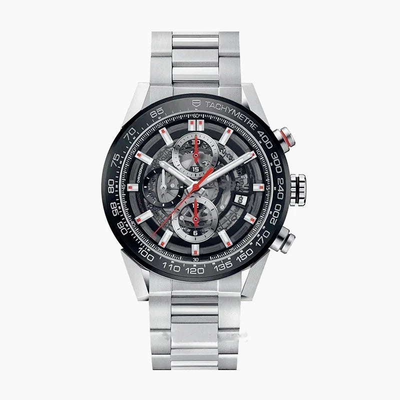 Customized Logo/Name VK63 Chronograph Quartz Watches Solid Heavy Duty Stainless Steel Bracelet High Precision Reliable Movement