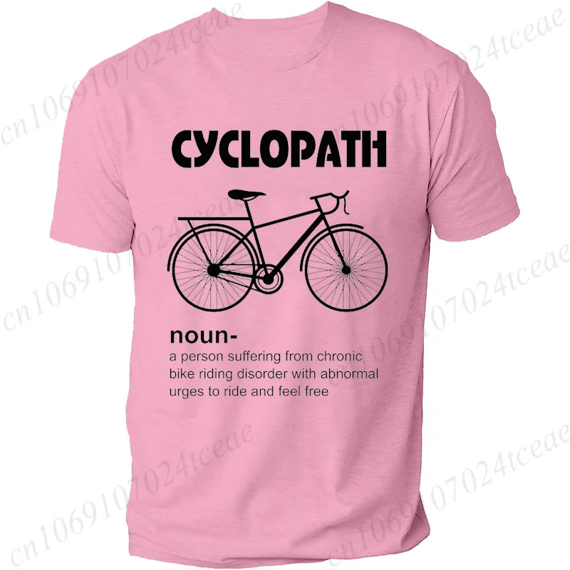 Summer Men's T-shirt Tops Short Sleeve Fashion Men Tshirt Cyclopath Funny Cycling Bicycle Cyclist Mens T-Shirt Casual Clothing