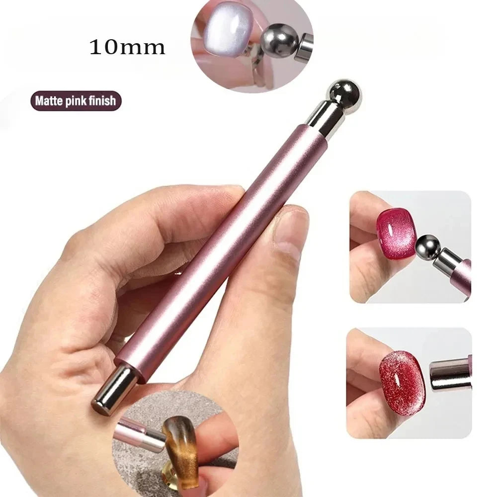 1Pcs Round Steel Magnetic Ball Double-Headed Thickened Cat-Eye Magnetic Stick Cylindrical French Magnet Pen Cat Eye Magnet Tool