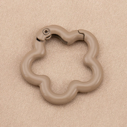 5/10pcs Colorful Flower-shaped Alloy Carabiner Rings Keychain Clip Spring Hook Hanging Buckle For DIY Jewelry Making Accessories