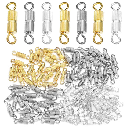 30pcs/lot Metal Cylinder Clasps Fasteners Buckle End Clasps Connector For DIY Jewelry Making Necklace Bracelet Accessories