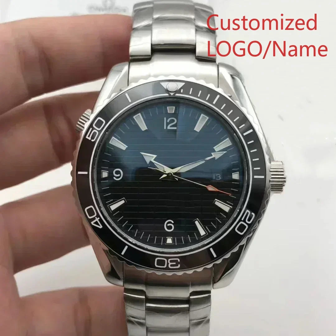 A11 Store Customized Watch  Men Case Relogio Masculino Mechanical Watch Ocean Universe Steel Black Blue Ceramic