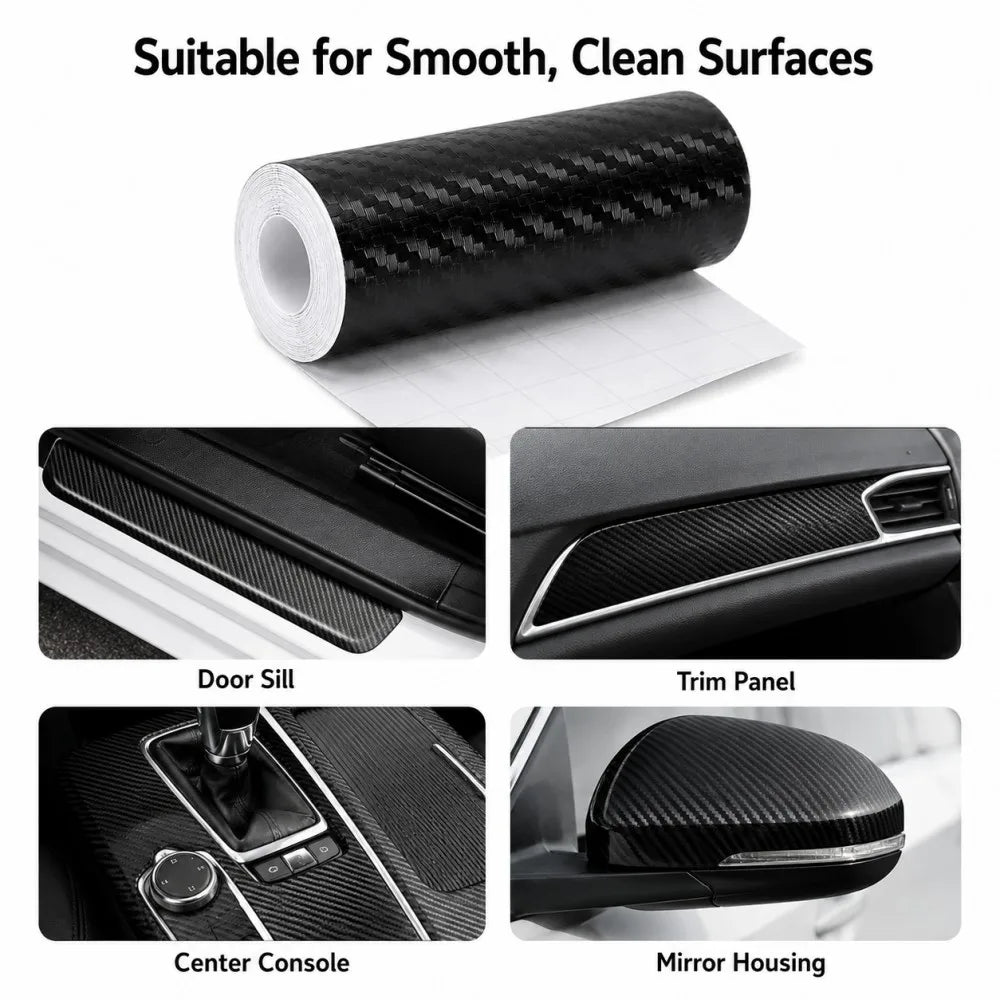 1m-10m Car Door Edge Guards Door Sill Protector Waterproof 3D Carbon Fiber Anti Collision Film Scratch Cover Strip Stickers Tape