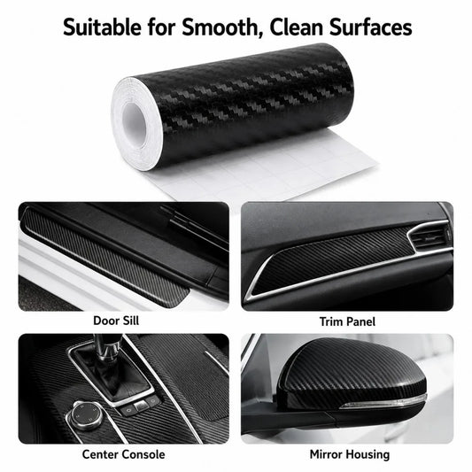1m-10m Car Door Edge Guards Door Sill Protector Waterproof 3D Carbon Fiber Anti Collision Film Scratch Cover Strip Stickers Tape