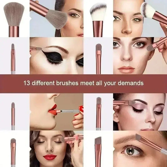 Vegan Makeup Brush Set - Soft Fluffy Kabuki & Blending Brushes for Foundation, Contour & Baking, Cruelty-Free Salon Tools