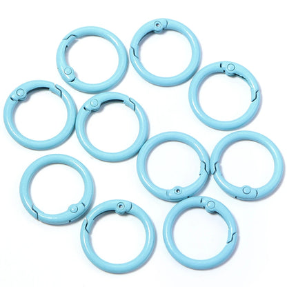 20Pcs/Lot Metal O Ring Spring Clasps Colorful Openable Round Carabiner Keychain Snap Hook Dog Chain Buckle DIY Jewelry Connector