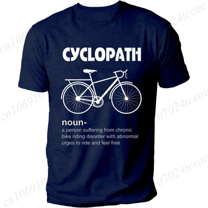 Summer Men's T-shirt Tops Short Sleeve Fashion Men Tshirt Cyclopath Funny Cycling Bicycle Cyclist Mens T-Shirt Casual Clothing
