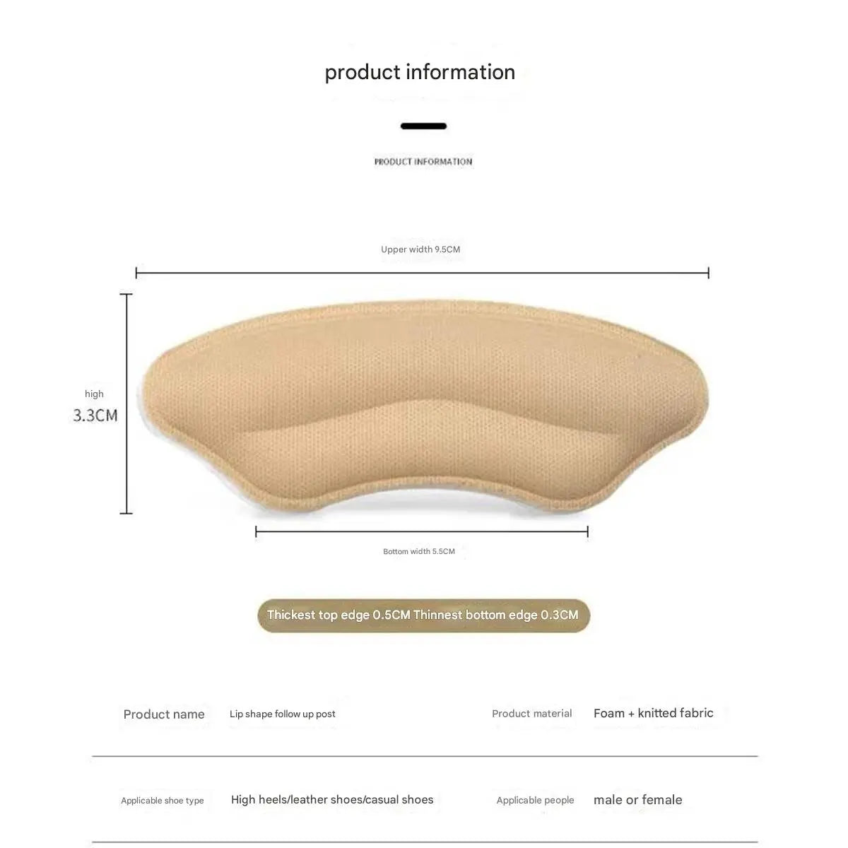 8-Pack Heel Pads for Too Big Shoes Self-Adhesive Heel Protectors Heel Inserts Improve Shoe Fit And Comfort Prevent Heel Slippage
