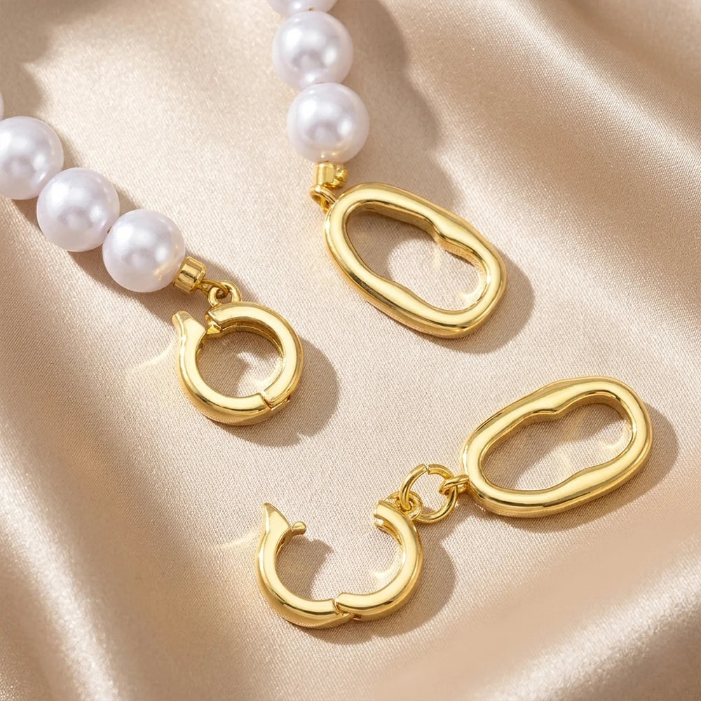 1/3pcs 18K Gold Color Plated Irregular Oval Clasp Connectors for DIY Jewelry Making Necklace Bracelet Accessories Supplies
