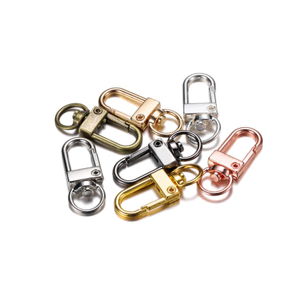 10pcs/pack Rotating Dog Buckle Snap Lobster Clasps Hooks for DIY Jewelry Making Keychain Bag Clasp Accessories Supplies