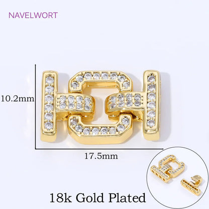 Multi Strands Necklace Clasp 18K Gold Plated Pearl Clasps Connector,Brass Fastener Closure Lock Clasps,DIY Jewelry Accessories