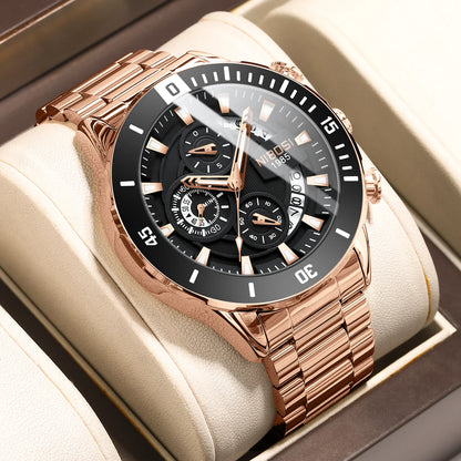 NIBOSI New Men's Watches Top Brand Luxury Watch for Men Waterproof Stainless Steel Chronograph Luminous Auto Date Reloj Hombre