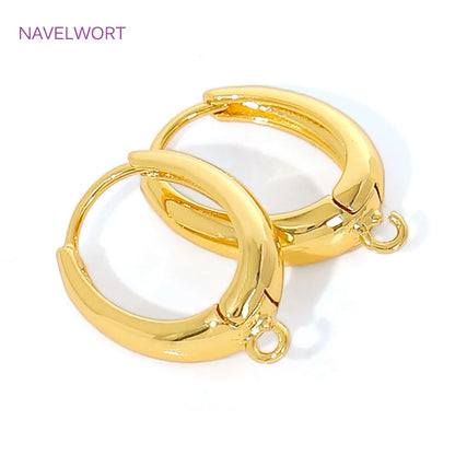 18K Gold Plated Brass Earwires Fasteners,Oval Earring Fixtures,Earring Hook,Accessories For Earrings,DIY Jewelry Making Findings