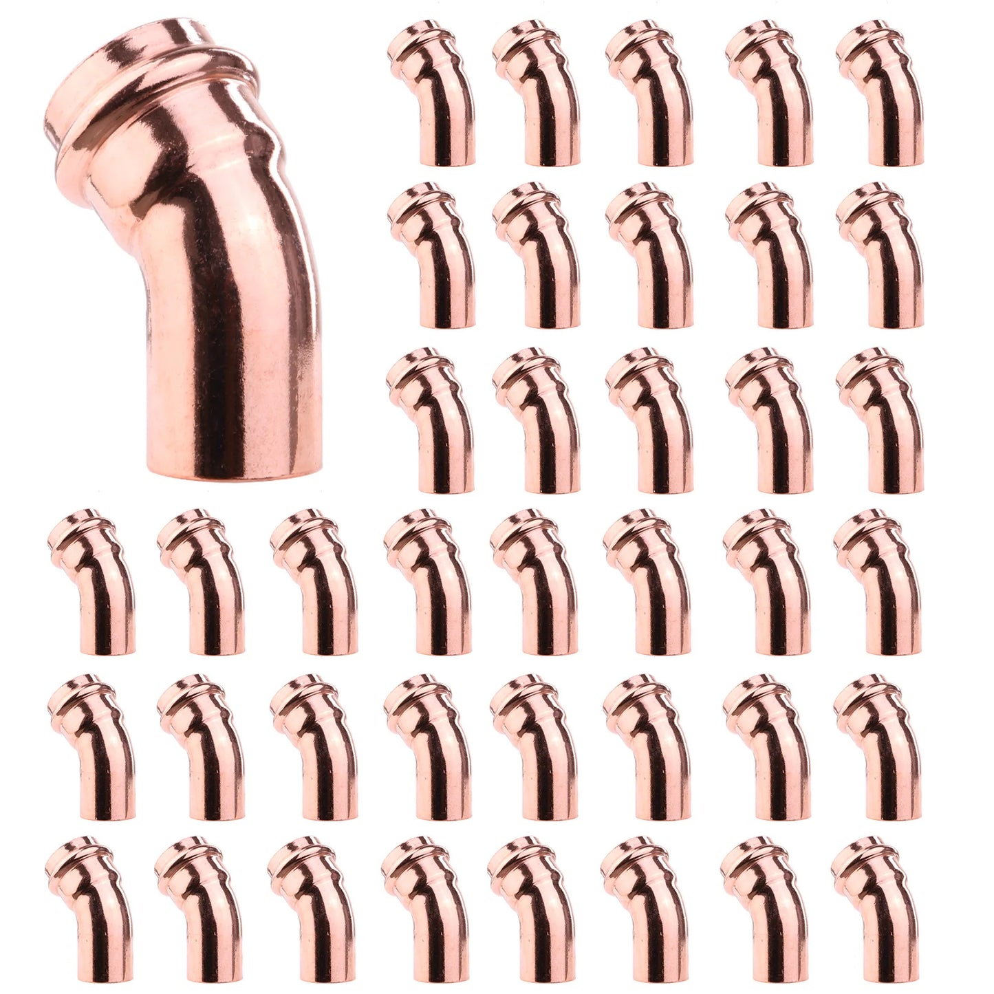 Copper Press-Fit Fittings Leakproof Copper Pipes Welding Connector Multi-Purpose Home Plumbing Accessories