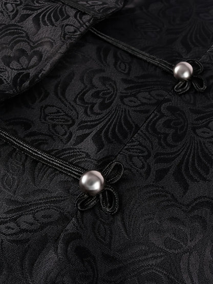 2026 New European Medieval Men's Gothic Vest, Halloween Stage Costume, Button Lapel, Slim Fit, Mid-Length Black Waistcoat