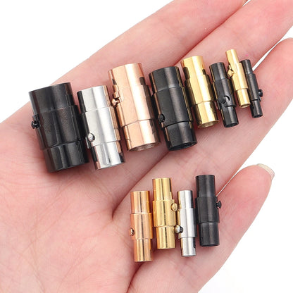 1Pcs Strong Magnetic Clasps With Locking Mechanism Leather Cord End Cap Connectors For DIY Bracelets Necklace Jewelry Making