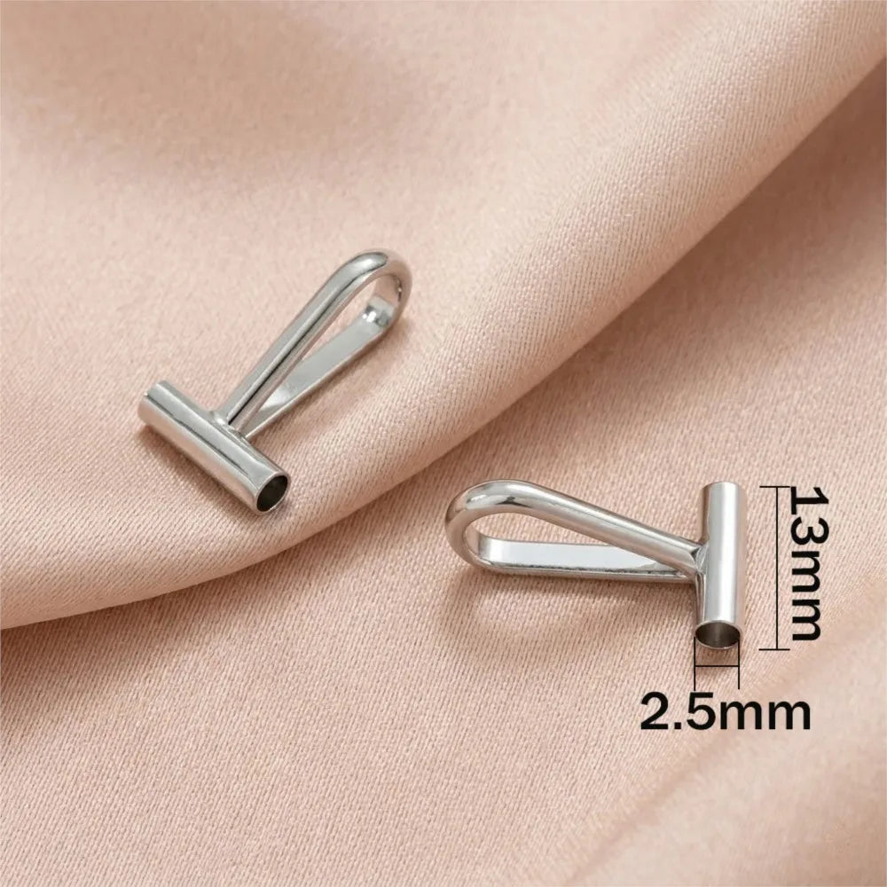 2pcs 14K Brass Vertical Pin to Pendant Brooch Necklace Keychain Converters Tube Design with Bail Convert for DIY Jewelry Making