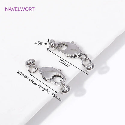 18K Gold Plated Brass Lobster Clasps Connector,Jewellery End Caps Fastener Clasp For DIY Bracelet Jewelry Making Accessories