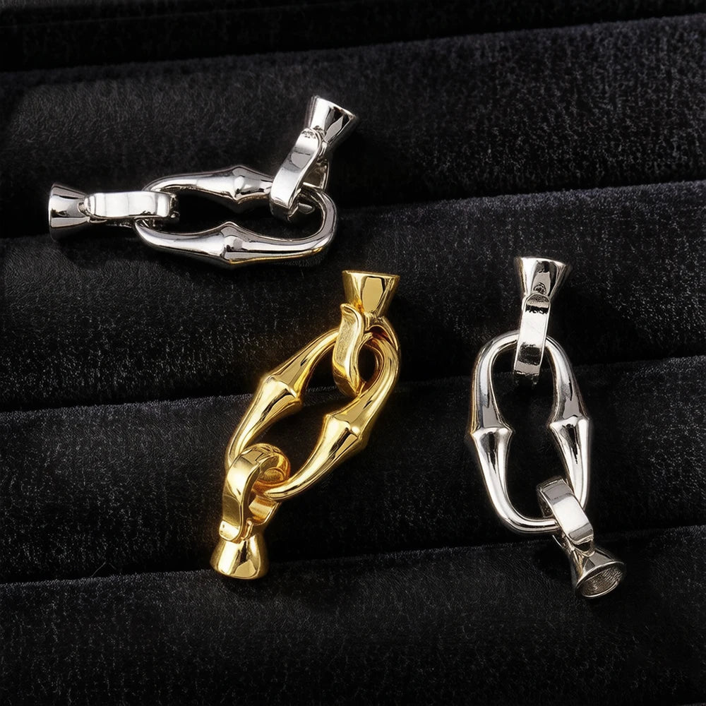 1 Pcs Copper Gold Color Plated Double-headed Bamboo Joint Buckle Pearl Necklace Bracelet Closing Buckle DIY Jewelry Accessories
