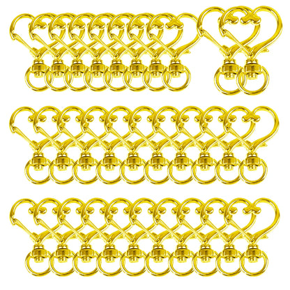5/10/15/25/40/60Pcs Heart-Shaped Swivel Snap Hooks Metal Spring Snap Keychains Heart Clips Trigger for Lanyard Jewelry Charms