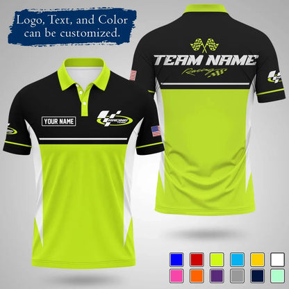 2026 New Custom Racing Polo Shirt Personalized Name Team Logo And Color Design Quick Dry Lapel Sports Jersey For Racing Teams