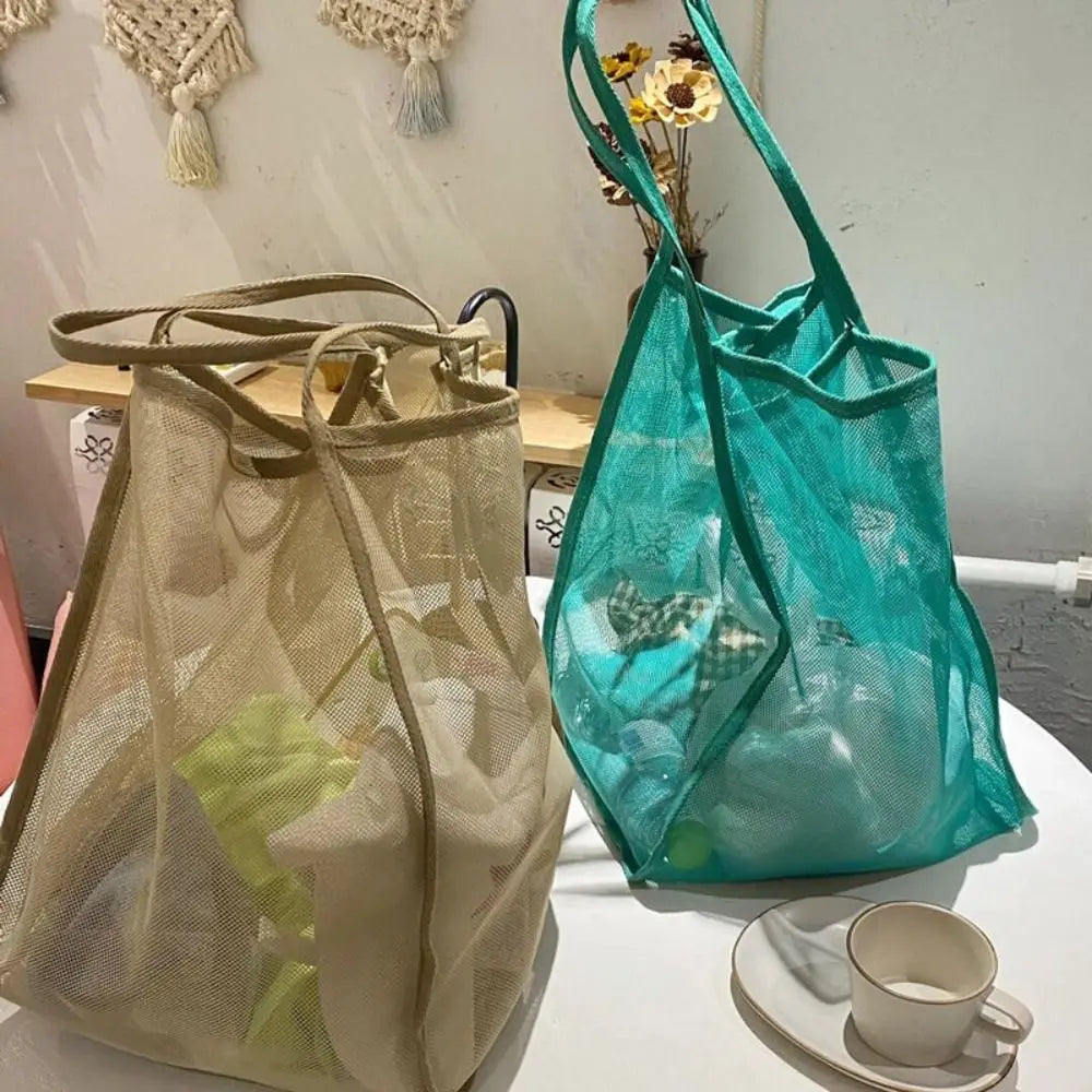Mesh Beach Bag Lightweight, Breathable & Quick-Dry Travel Tote for Beach Trips Outdoor Activities, and Storage of Towels Toys