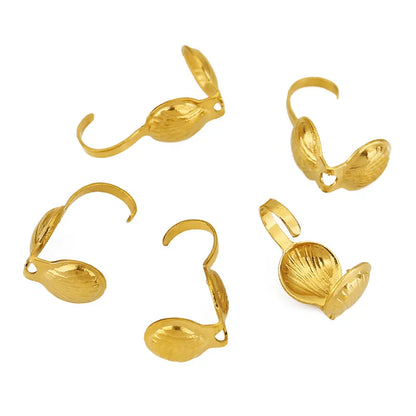 20pcs Never Fade PVD Stainless Steel Necklace Connectors Crimp Beads End Clasps Hooks Beading Supplies Jewelry Bracelet Making