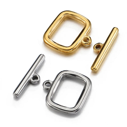 4sets Stainless Steel OT Toggle Clasp Rectangle OT Connectors for Jewelry Making DIY Necklace Bracelets Hooks Supplies