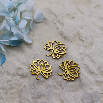 3pcs Lotus Flower Yoga Charm Stainless Steel Fashion Mini Mandala Pendant For Bracelet Necklace DIY Jewelry Making Wholesale