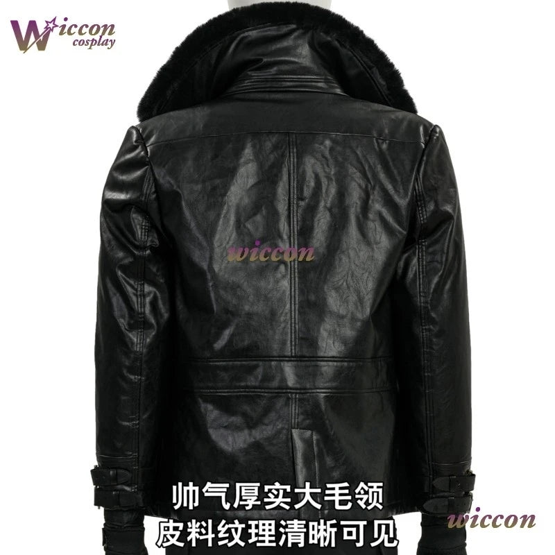 Kosplay Requiem Resident Cos Evil Leon·S·kennedy Cosplay Leon Cosplay Costume Pu Coat Full Set Party Uniform Hallowen Play Role