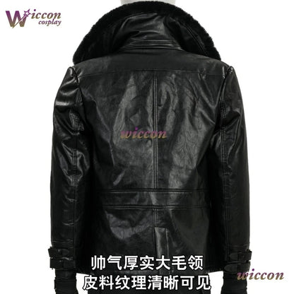 Kosplay Requiem Resident Cos Evil Leon·S·kennedy Cosplay Leon Cosplay Costume Pu Coat Full Set Party Uniform Hallowen Play Role