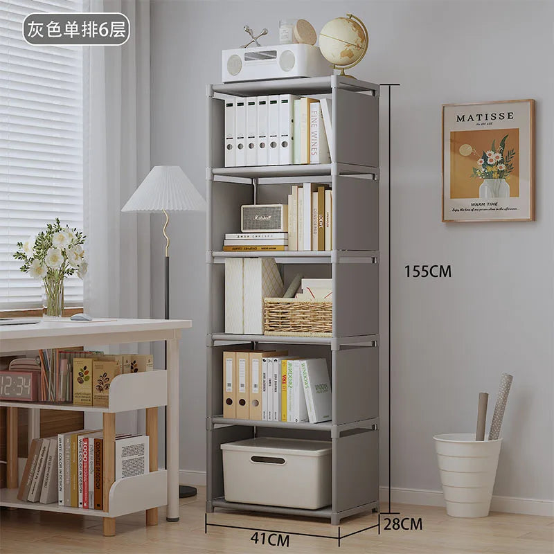 Multilayer Bookshelf Easy Assembly Bookcase Living Room Bedroom Study Storage Shelf for Books Toys Sundries