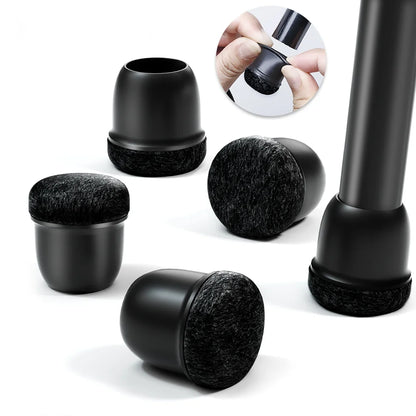 8pcs Black Round Chair Leg Protectors Anti-Slip Silicone Foot Covers for Hardwood Floors Furniture Feet Pads to Prevent Scratche