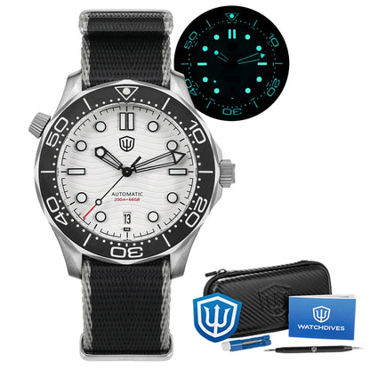 Watchdives WD007 V4 Automatic Dive Watch 200M Waterproof PT5000 Movement Titanium Case Sapphire Crystal Mens Watch With Gift