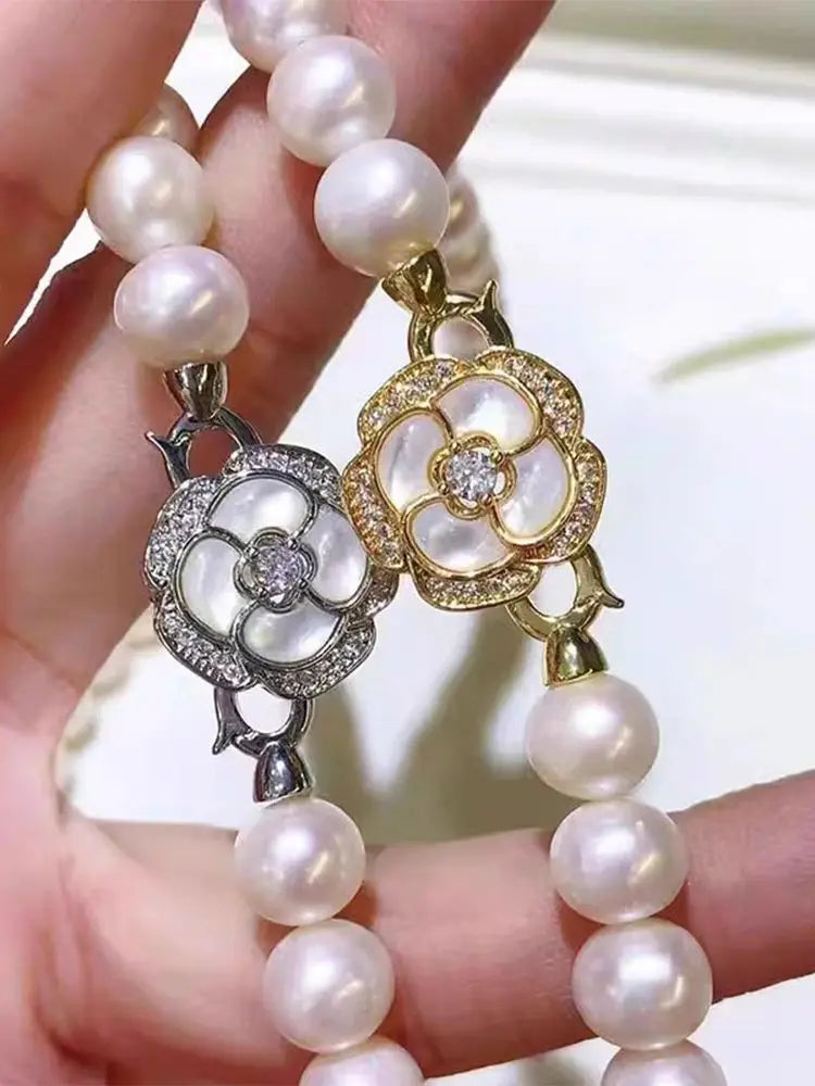 Juya 18K Gold Plated Decorative Sector Fastener Connector Lock Clasps Accessories For DIY Needlework Beads Pearls Jewelry Making