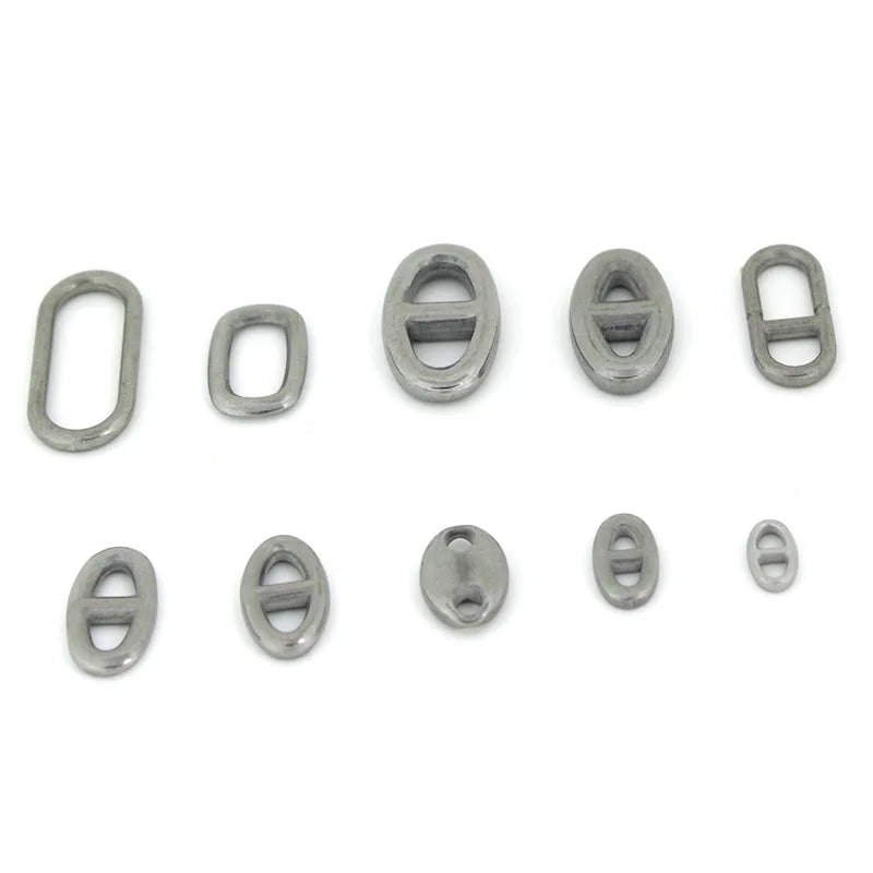 10Pcs Stainless Steel Double Hole Oval Connector Charms Jewelry Making Findings Accessories