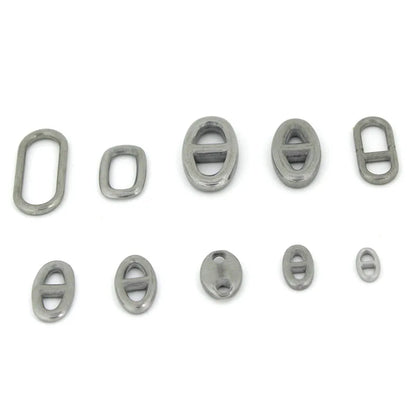 10Pcs Stainless Steel Double Hole Oval Connector Charms Jewelry Making Findings Accessories