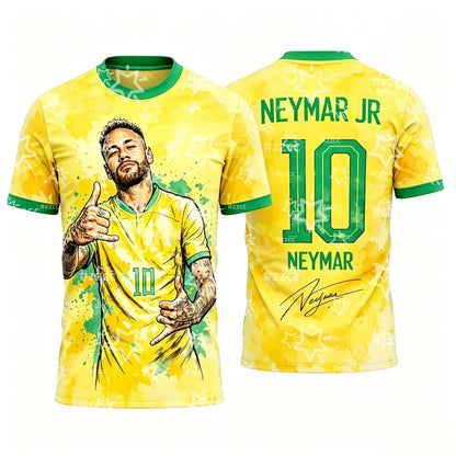 2026 Brazil Neymar Jr No.10 Football Jersey Match Training Kit Summer Sports Men's T-Shirt Kid's Clothing cycling jersey ﻿