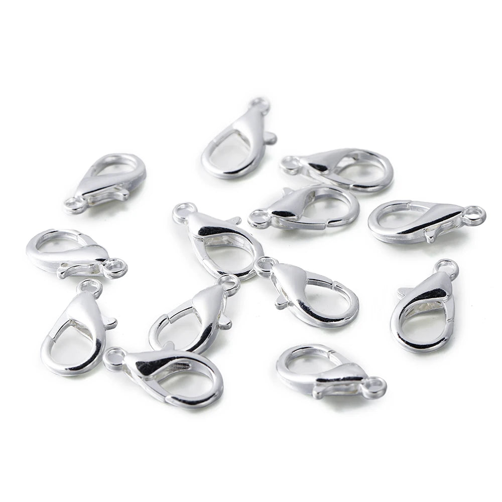 10pcs Multiple Size Lobster Clasps Bracelets Connector Necklace Hooks Findings for DIY Chains Jewelry Making Supplies Wholesale
