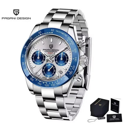 PAGANI DESIGN Top Men Business Watch Luxury Classic Quartz Wristwatch Chronograph Ceramic Bezel Waterproof Watches for Men Gift