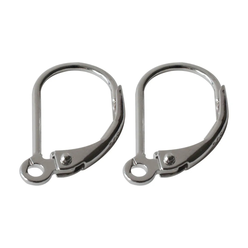 Solid 925 Sterling Silver Hinged French Leverback Eearwire Hook Findings , snap hook for Earring Jewelry DIY