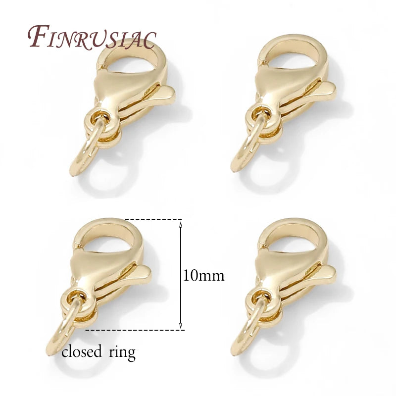 Stainless Steel Gold Plated 10mm Lobster Clasps,Locks For Jewelry Connectors DIY Bracelets Making Accessories,Clasps For Jewelry