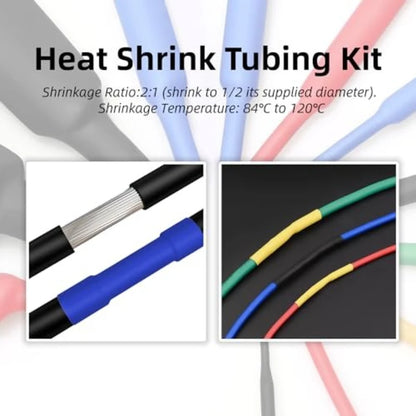 127/165/328/560/650/800pcs Heat Shrink Tubing kit 2:1 Shrinkable Wire Shrinking Wrap Wire Connect Cover Cable Repair Protection