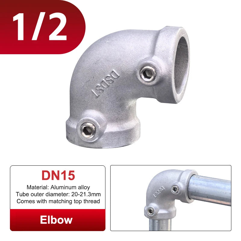 Aluminum Alloy Connector Elbow Tee Base Flat Three-dimensional Fitting Connection Fastener 20/25mm Steel Tube Shelf Parts