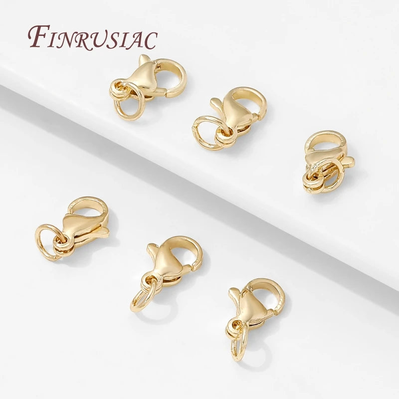 Stainless Steel Gold Plated 10mm Lobster Clasps,Locks For Jewelry Connectors DIY Bracelets Making Accessories,Clasps For Jewelry