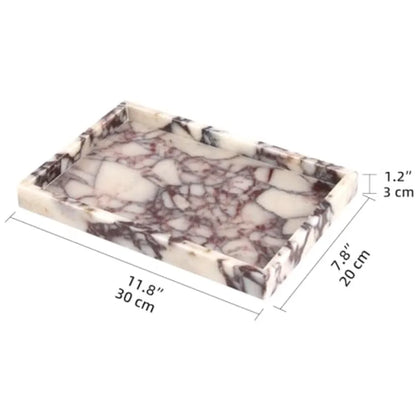 Marble Bathroom Vanity Tray, Natural Luxury Vanity Home Kitchen Bathroom Table Tray, Stone Decorative Countertop Dresser Trays